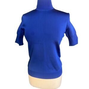 NWOT GIVENCHY Cobalt Blue Elegant Top Large High Neck Stretchy. A Beauty!